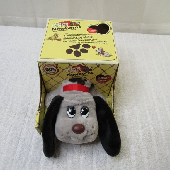 Hasbro Other - Pound Puppies Newborns Plush Toy Dog Grey Black  Removable Diaper 2021 Hasbro